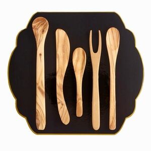 World‎ Market Olive Wood Charcuterie and Cheese Serving Utensils 5 Pack, NWT